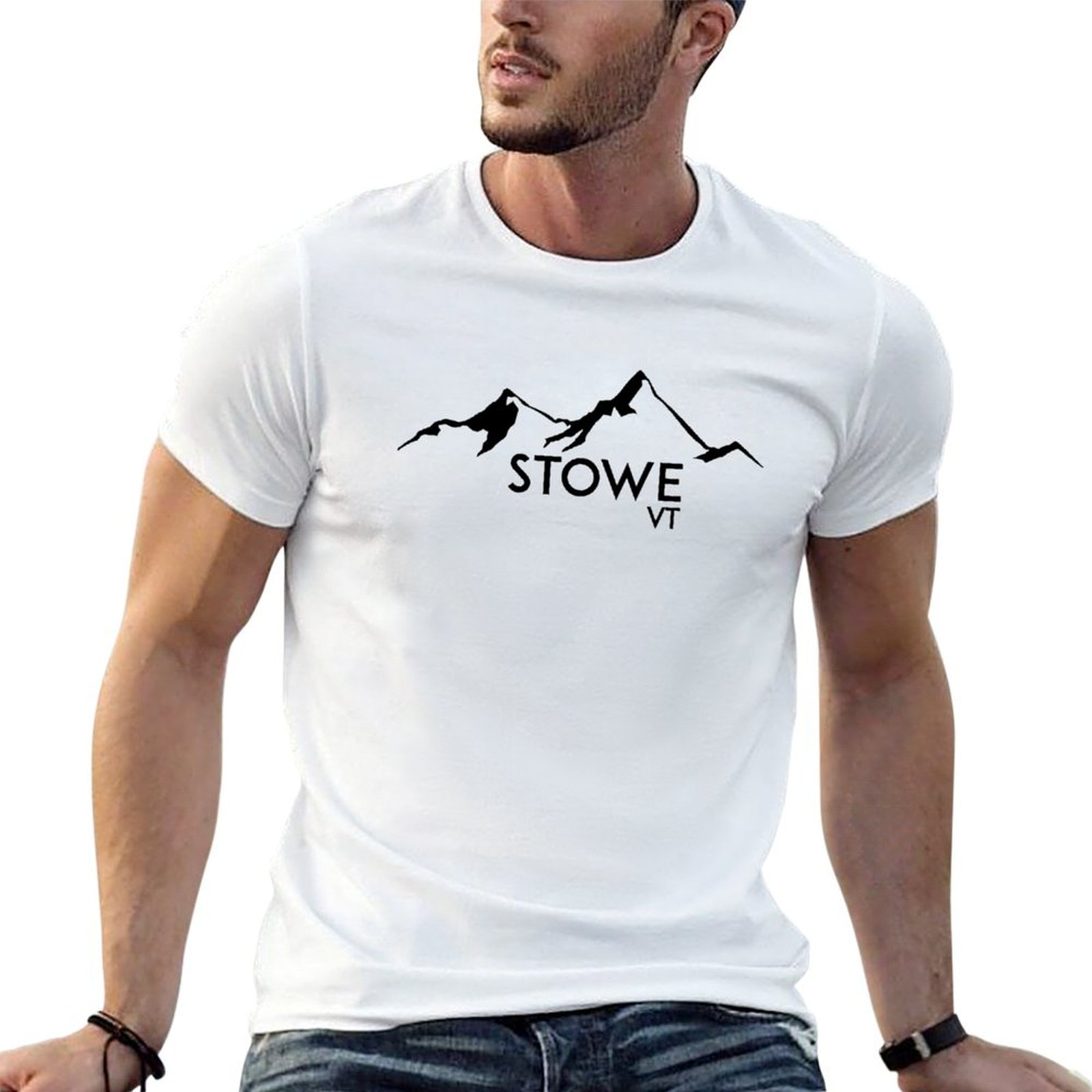 Mountain Biking Vermont - Camiseta Básica de Trabalho de Manga