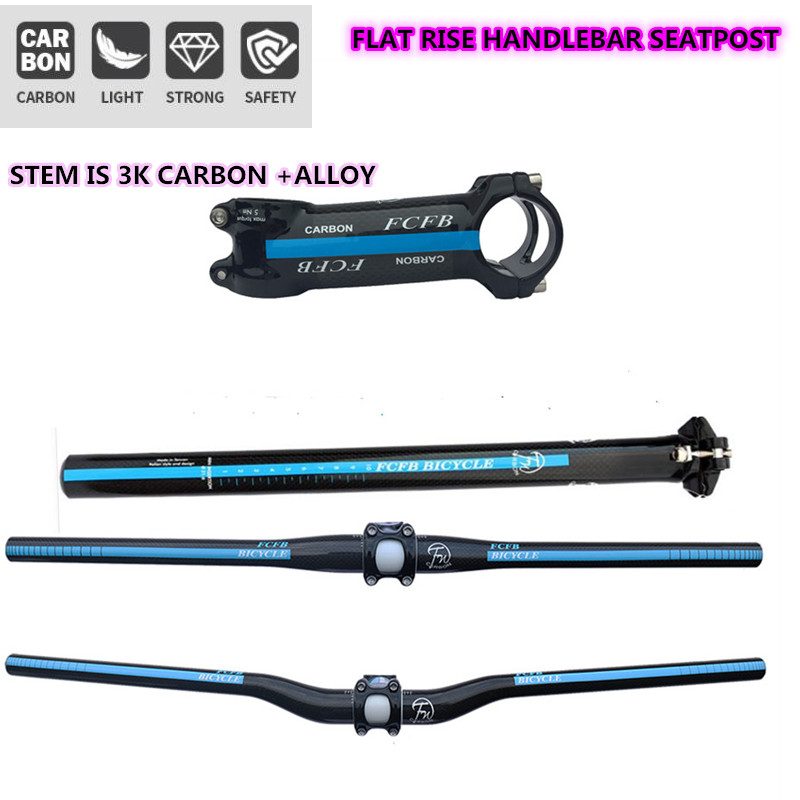 Mountain Biking Blue Mountains - Conjunto de guidão carbono azul para