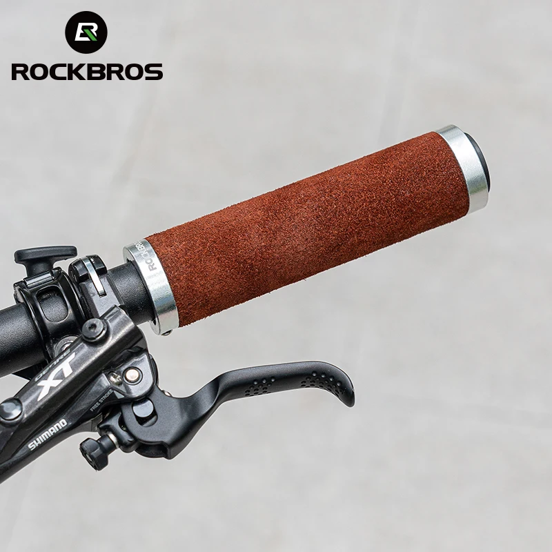Mtb Grip Lock On - Punhos de Bicicleta em Couro ROCKBROS,